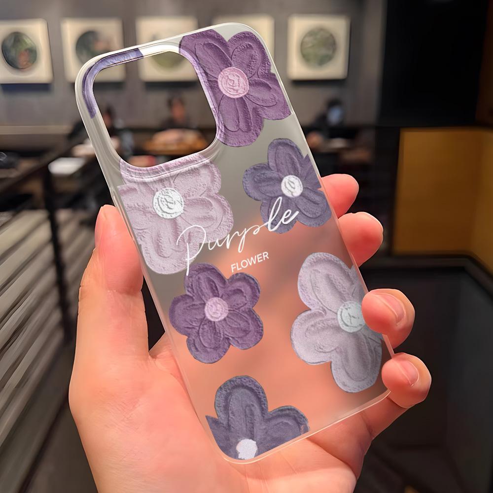 Handyhüllen für iPhone 11 13 15 Pro Max 12 14 Pro Max Hülle iPhone 16 15 Plus 13 Pro 12 Frosted Texture Painted Cartoon Flowers