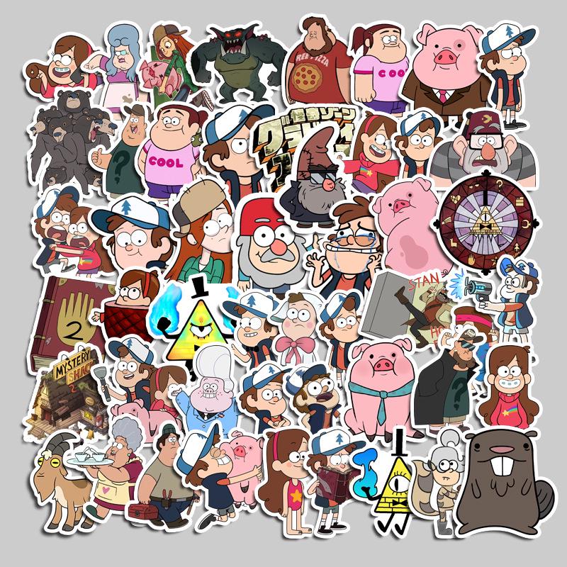 50 Waterproof No-Residue Weird Town Stickers for Suitcases, Laptops, DIY Albums