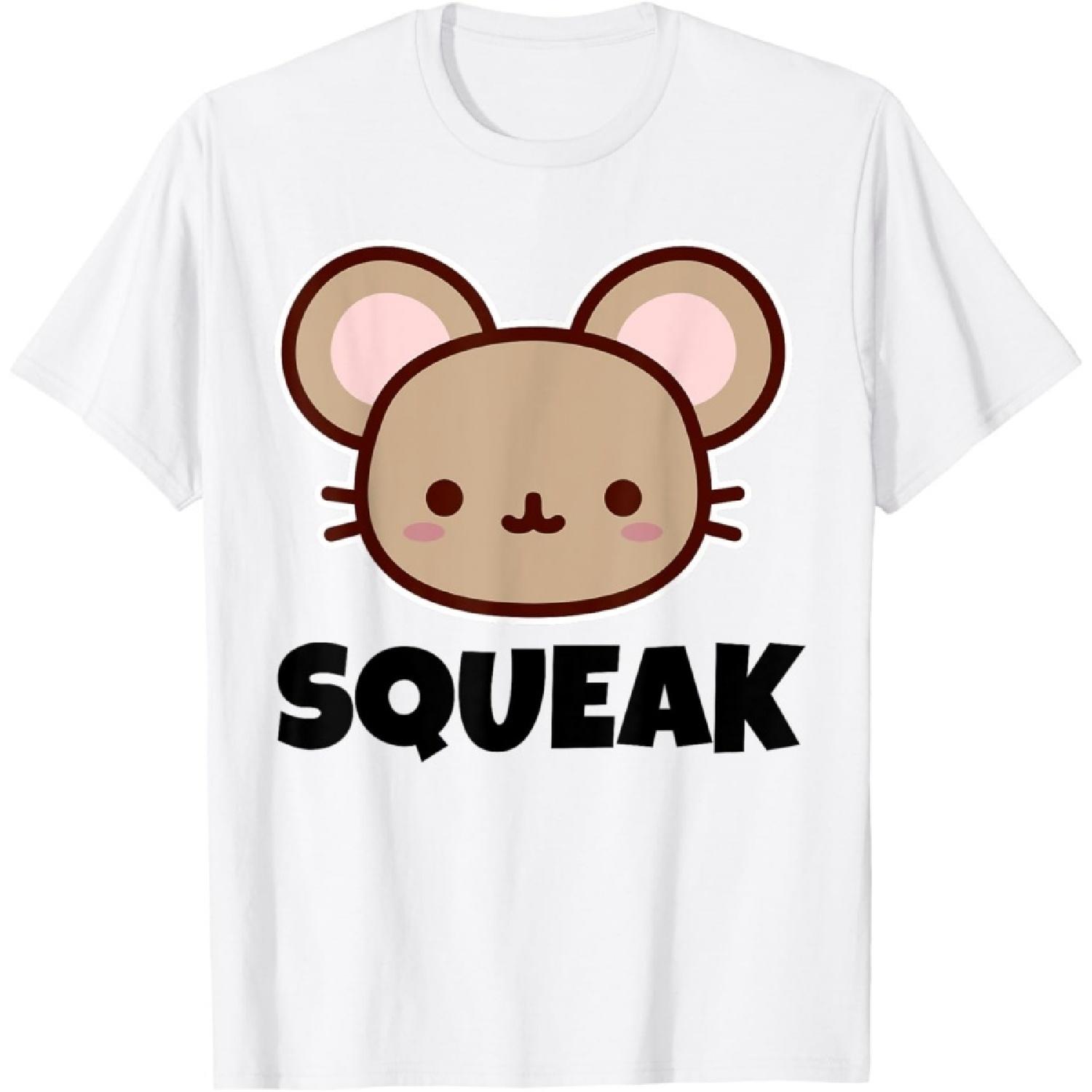 SQUEAK Cute Childrens Mice Shirt for Kids Cartoon Mouse Face T-Shirt S