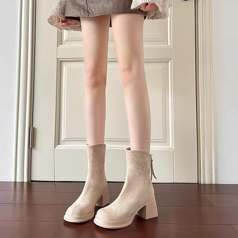 Pile Long Boots Two Wear Women's Boots 2025 Autumn and Winter New Heightening Trouser Boots Removable Thick Heel Thick Sole Knight Boots