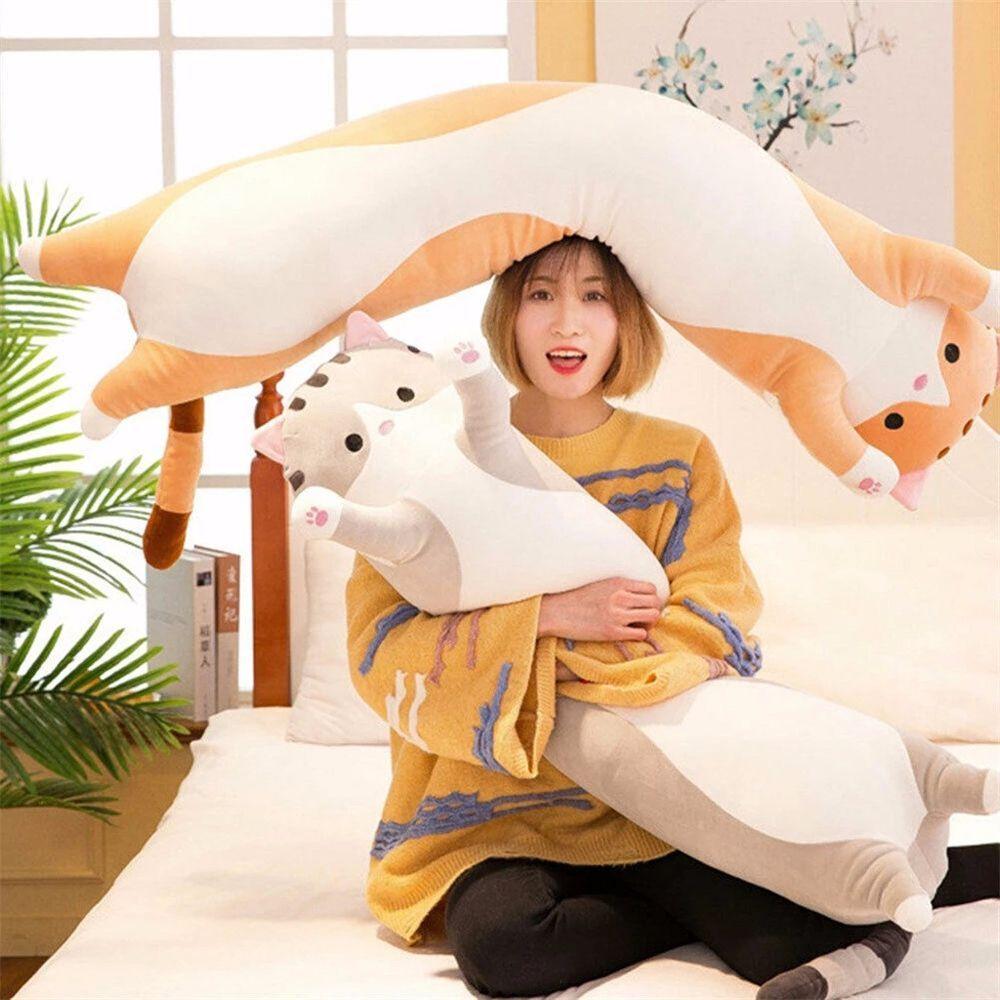 Cotton Doll Office Nap Pillow Stuffed Animal Stuffed Toys Plush Toy Sleeping Pillow Long Cat Pillow