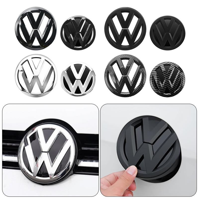 VW 2Pcs Replace Car Front Radiator Grille Emblem Rear Trunk Lid Badge For VW Golf 7 (2014 - 2017) -Emblem NC3