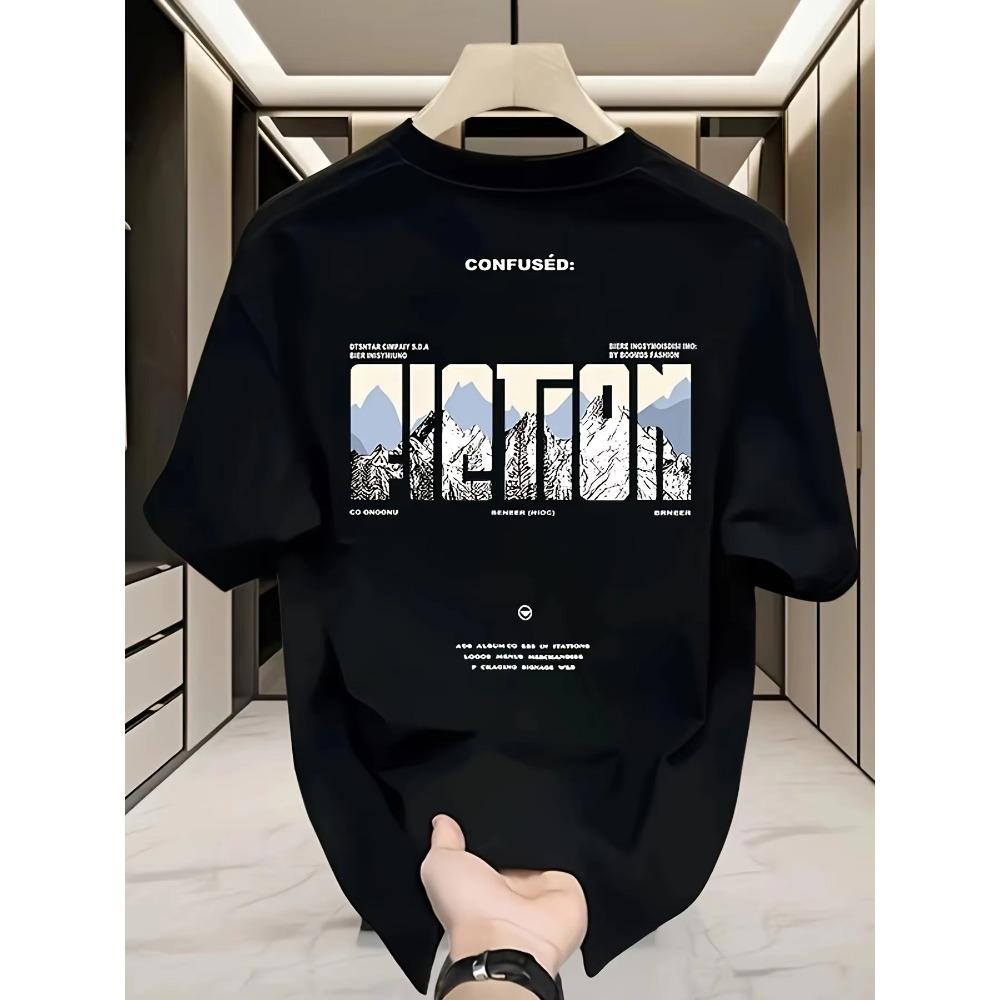 Herren Schwergewicht 100% Baumwolle Grafik T-Shirt, leicht und atmungsaktiv, bequem, Freizeitkleidung, trendig, maschinenwaschbar