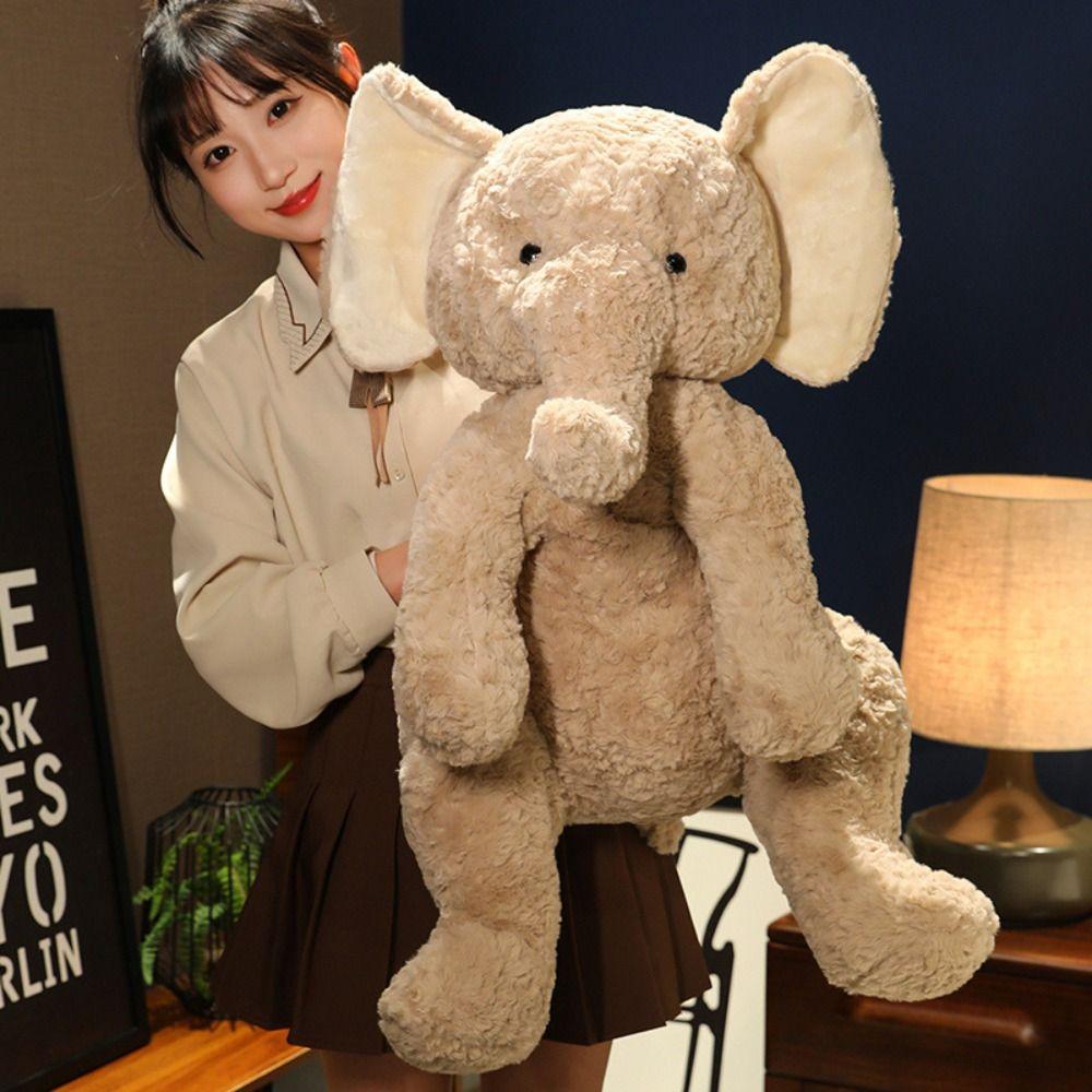 Soft Elephant Plush Toy Cute Stuffed Elephant Companion Doll Elephant Plushy  Bedside Ornament