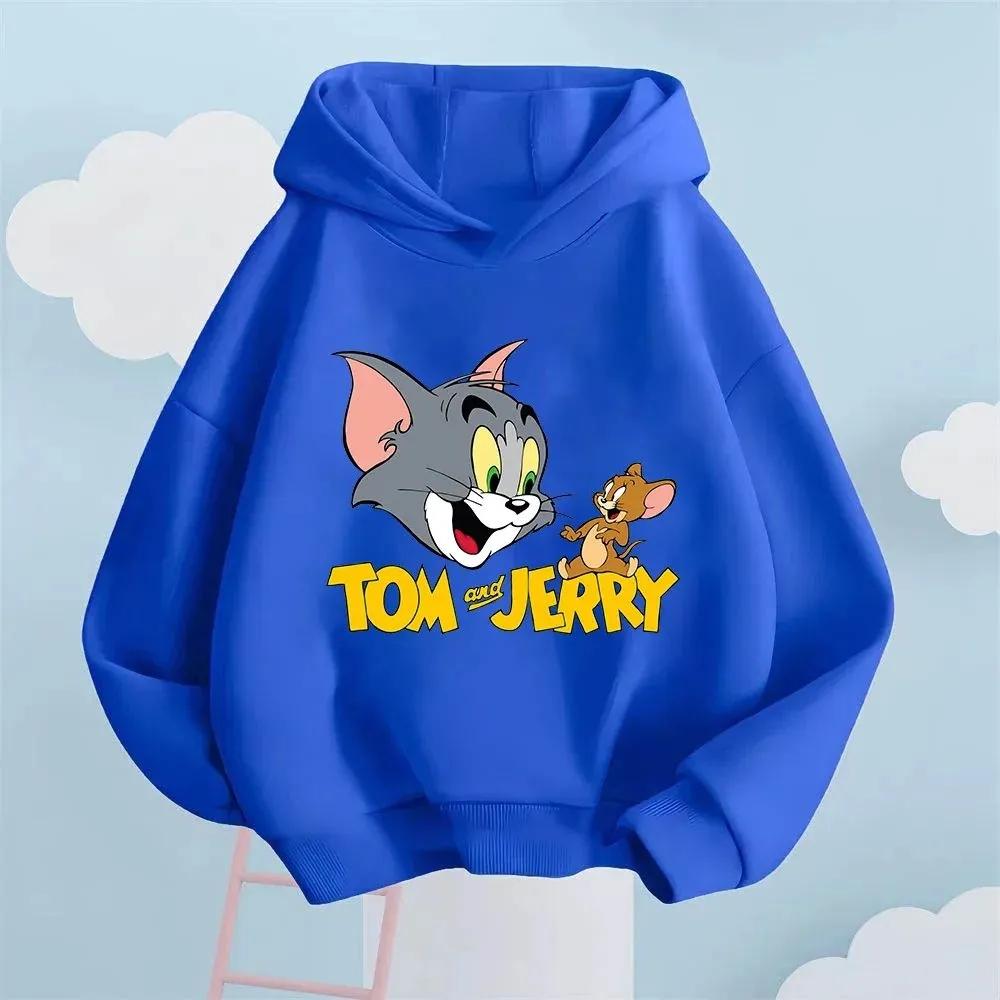 2026 Kids Hoodie 4 To14 Y Tom Tom Jerry Pullover Cartoon Children Hoodie Boys Girls Teen Spring Autumn Style Pullover