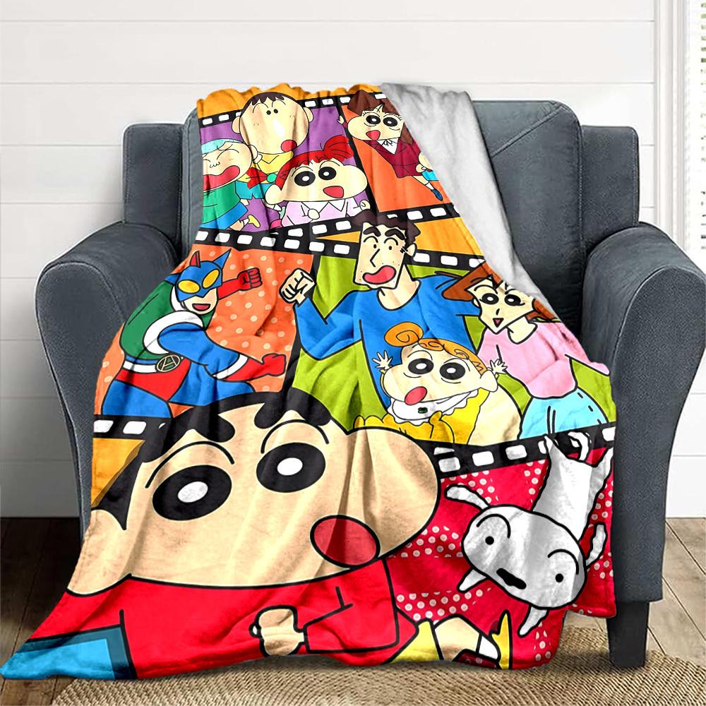 1pc Crayon Shin chan Blanket Lightweight Flannel Blanket Throw Blanket For Sofa, Bed, Travel, Camping, Livingroom, Office, Couch