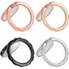 4pcs Mirror Cell Phone Grip Stand Built-in Mirror for Case, Bow Metal Finger Ring Socket Grip Kickstand Cell Phone Ring Holder for Smartphones Mobile