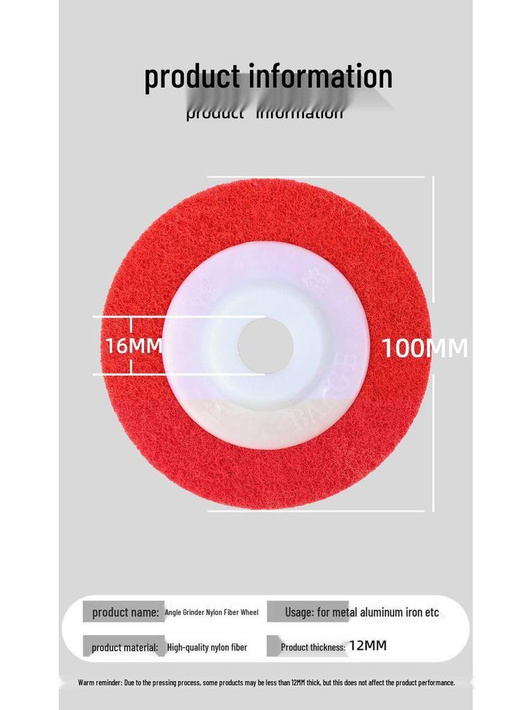 50 Nylon Polishing Fiber Discs for Angle Grinders - Metal & Stainless Steel