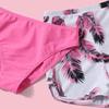 3Pcs/Set Swimsuit Set Sling V-Neck Bra Mid-rise Swimming Briefs Set Solid Color Bikini