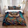 3pcs Colorful Mandala Owl Printed Quilt Set - Soft and Comfortable Quilt Cover for Bedroom, Guest Room and Dormitory Decorative Bedding Set