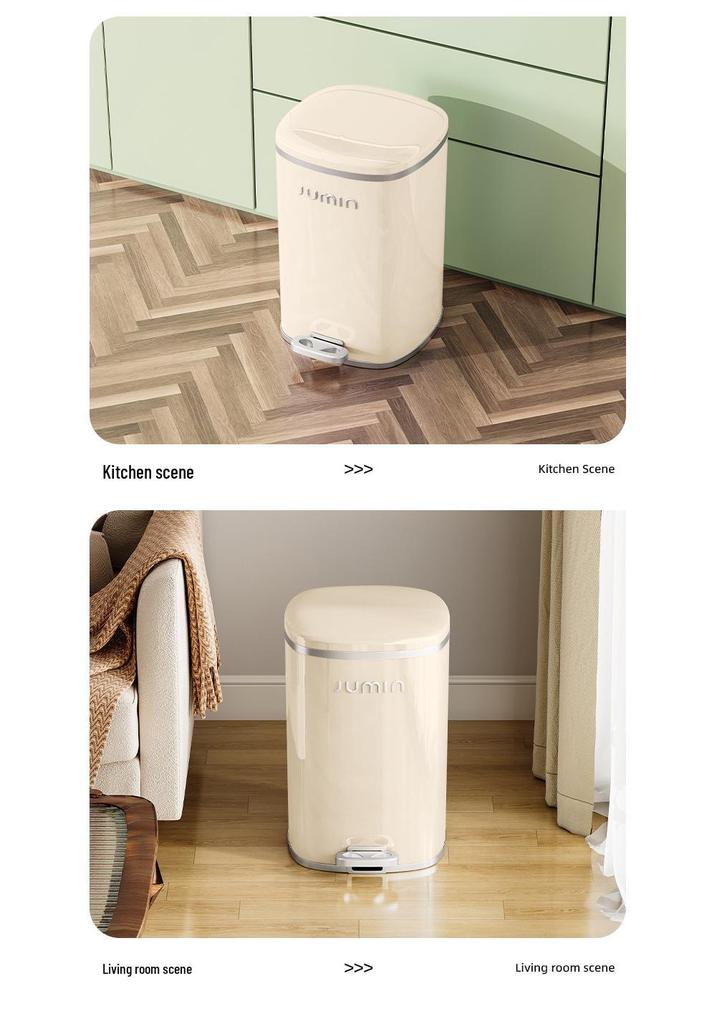 Elegant Large-Capacity Trash Can with Foot Pedal & Lid for Home Use: Kitchen, Living Room, Bedroom, Bathroom, Toilet. Plastic Bin & Paper Basket.