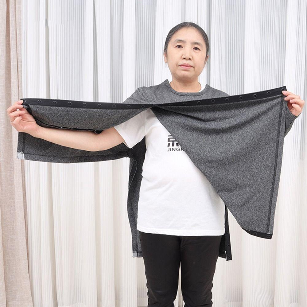 Convenient Bedridden Elderly Care Clothing Side Snap Button Tops Postoperative Recovery