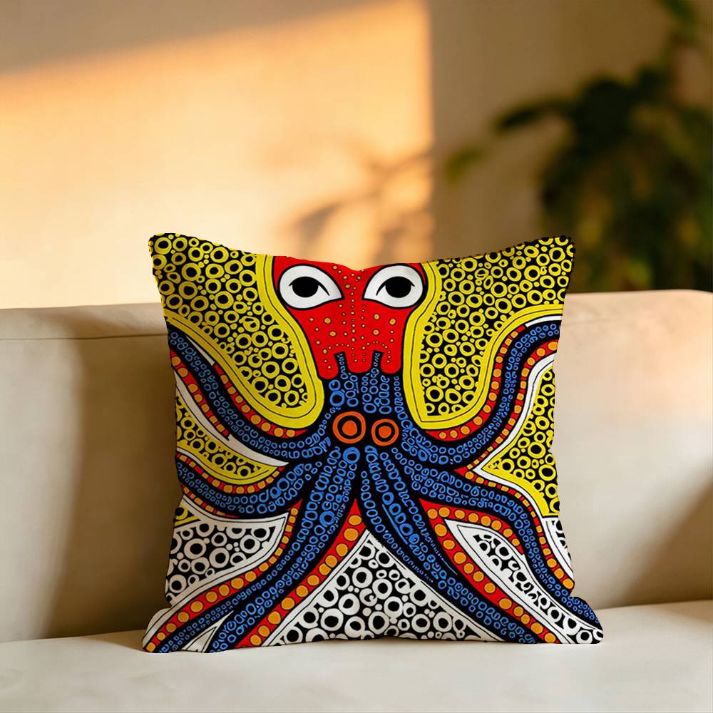 YYayoi Art KKusama Pillow Case Square DoubleSided Sofa Cushion Cover Bedroom Bedside Pillow