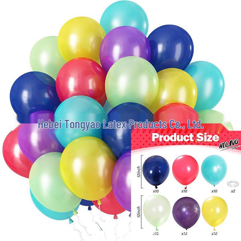 60-Piece 12" Vintage Color Glitter Balloon Set for Birthday Parties