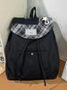 Korean Plaid Backpack: Niche Design, Cute Star Pattern, Large Capacity for Women and Students