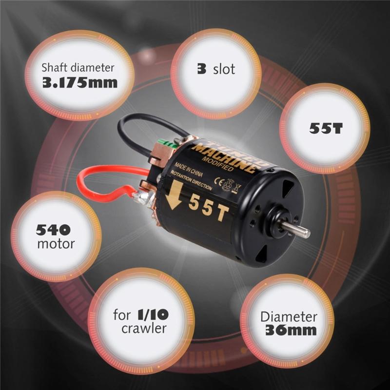RC Motor 540 Brushed Waterproof Motor for 1/10 RC Crawler Car Axial SCX10 AXI03007 90046 TRX4 D90 Monsters Truck