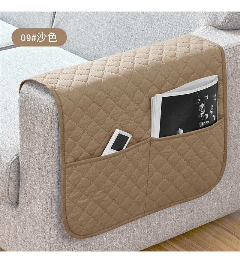 Premium 1PC Sofa Armrest Covers with Pockets Water Repellent Couch Arm Slipcover  Armchair Hanging Storage Bag for Remote Cellphone