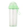 420/600ml Portable Dual Straw Separate Drink Water Beverage Bottle Couples Gift