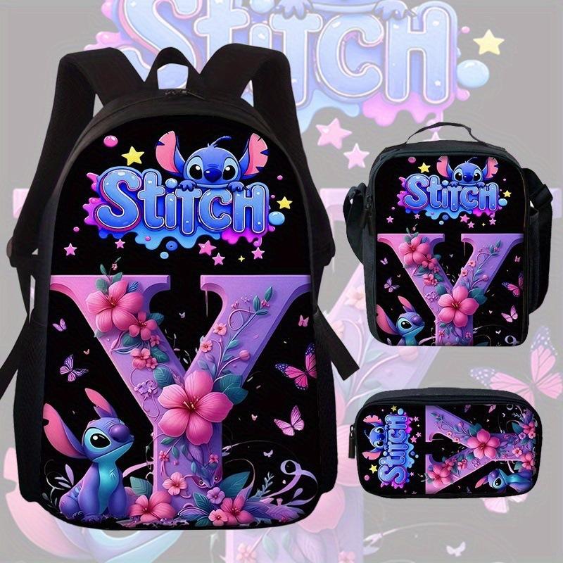 Stitch Backpack for Kids Students Large Capacity Lightweight Cartoon School Bag