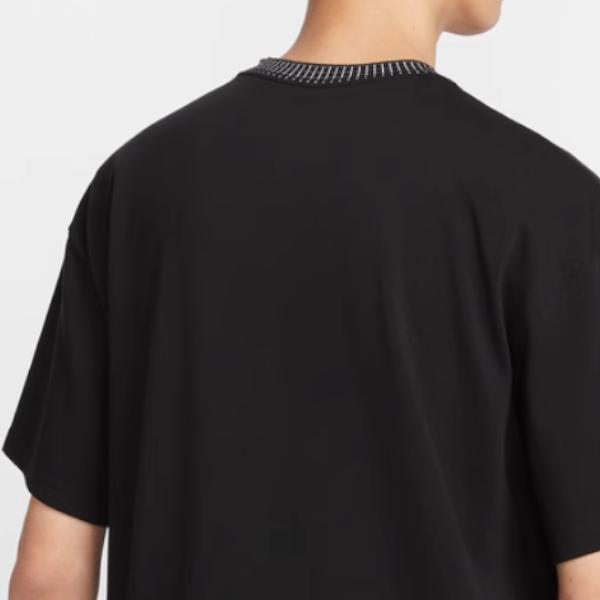 Nike Drop Shoulder Loose Knit Short Sleeve T-Shirt Men Tops Black FV3759-010