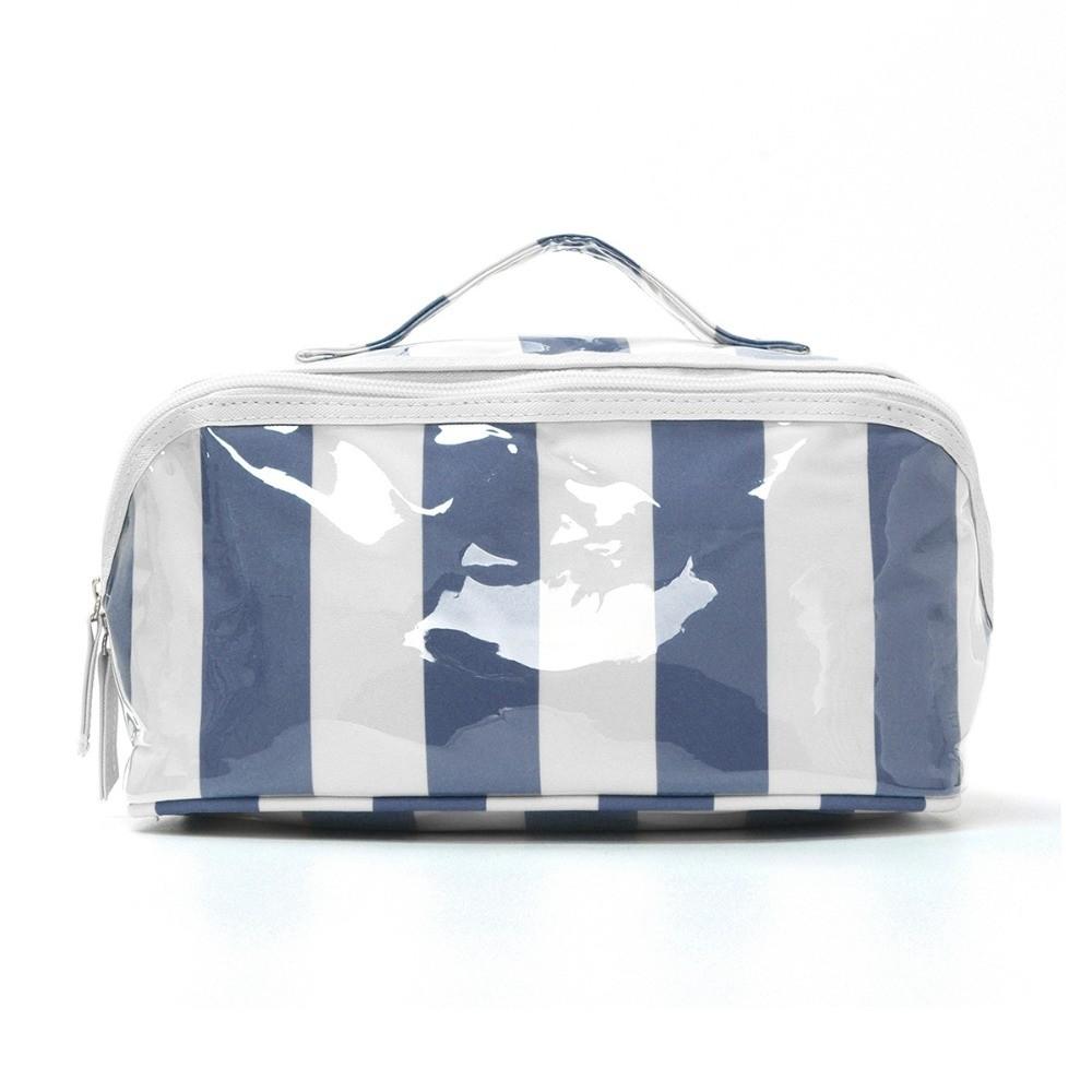 Durable PVC Makeup Organizer Lightweight and Portable Toiletries Handbag Makeup Artists темно-синий