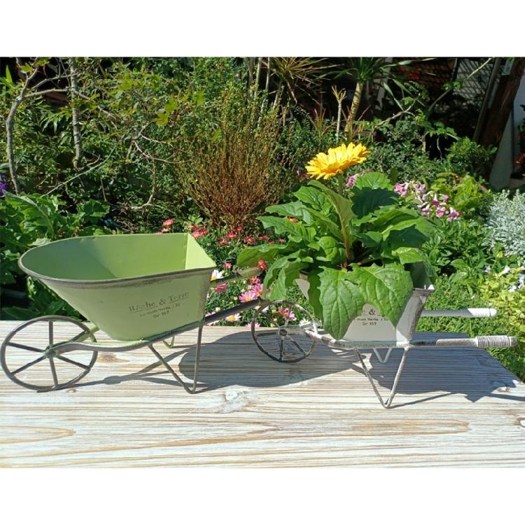 Eisenwagen Pflanzgefäß Kleine Schubkarren Pflanzgefäße Metall Blumenhalter Pflanzentöpfe Wagen Garten Pflanzgefäß Dekoration für Hinterhof