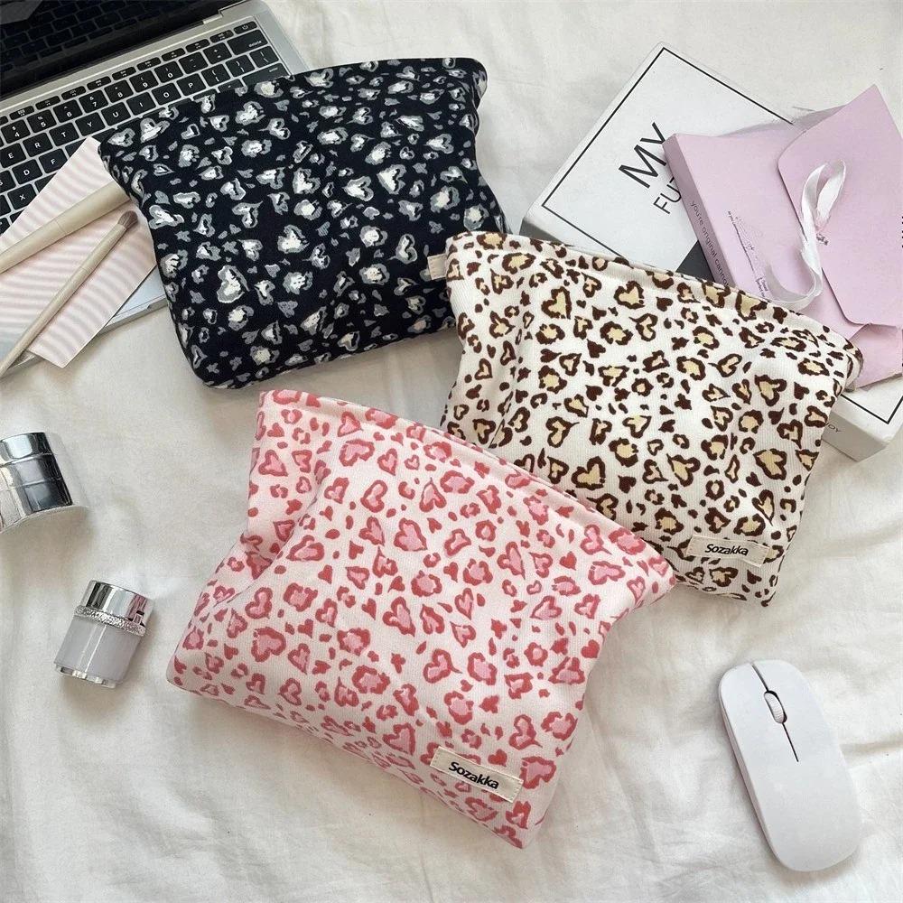 New Leopard Print Travel Cosmetic Lipstick Portable Storage Bag Women Makeup Handbags Cosmetic Organizer Pouch Clutch Hand Bags