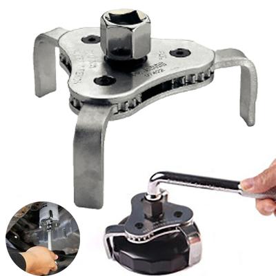 Chave Universal para Filtro de Óleo Chave de Grade de Óleo de Três Garras Chave de Filtro Ajustável Bidirecional Ferramenta de Desmontagem e Montagem de Filtro