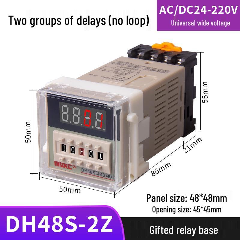 DH48S-S Digital Time Relay: Adjustable 24V/220V Cycle Control, 2Z Switch, 380V Delay