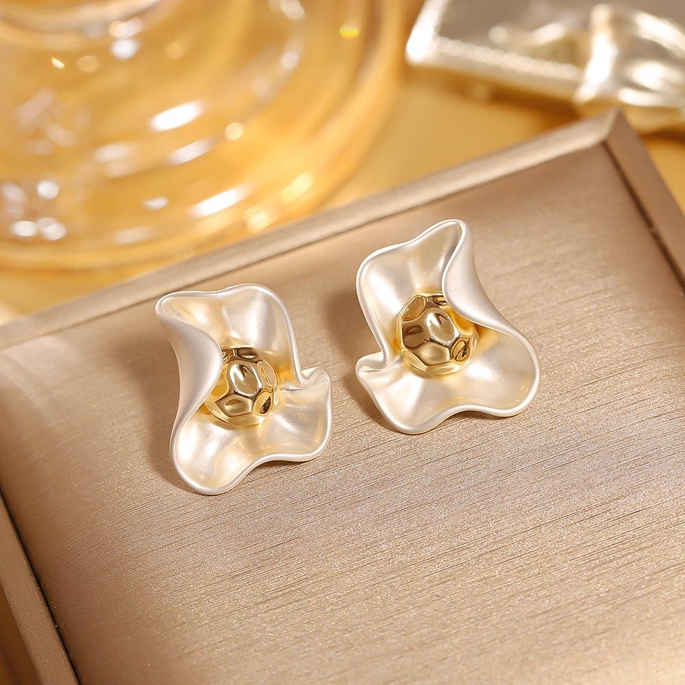 Metallic Flower Fancy Women Earrings Exquisite Trend Unique Party Gifts Personality Exaggerate Accessories Jewelry