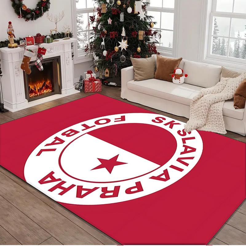 1PC rug Red And White Prague Football Carpet, Chair Rug,Area Rug for Office Bedroom living rooms bedroom, Doormat decor Christmas fan gifts