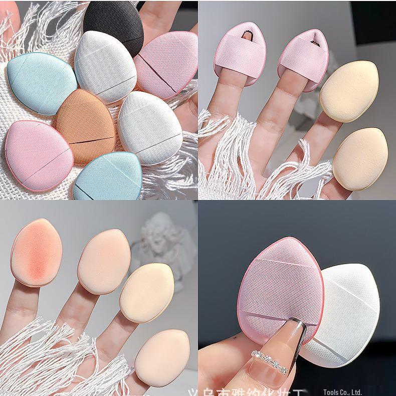 Mini Finger Puff Cushion - Super Soft Sponge for Loose Powder Setting and Concealing, Non-Absorbent