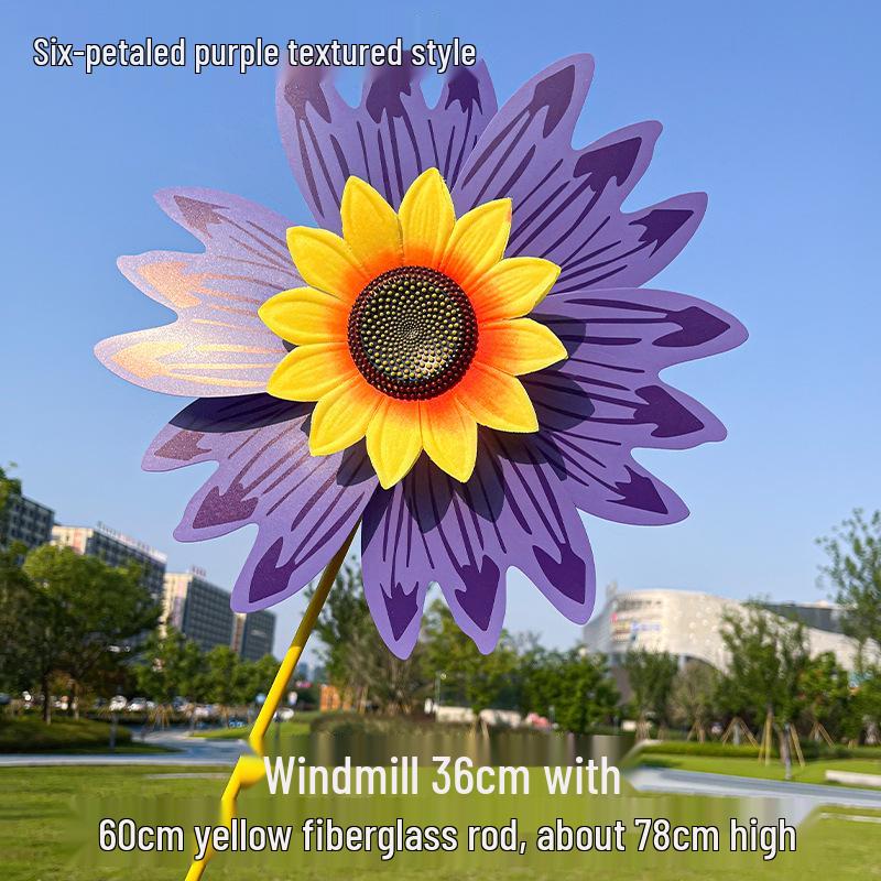 Children's Double-Layer Rotating Sunflower Pinwheel Outdoor Decoration