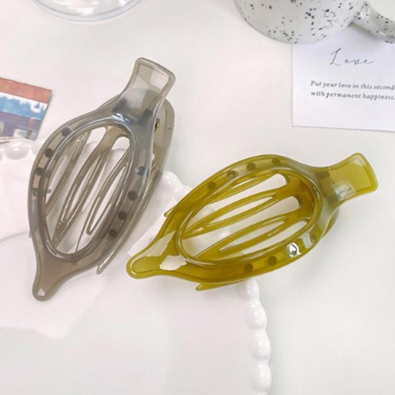 Women s Leaf Design Hairpin Updo Hair Clip brown