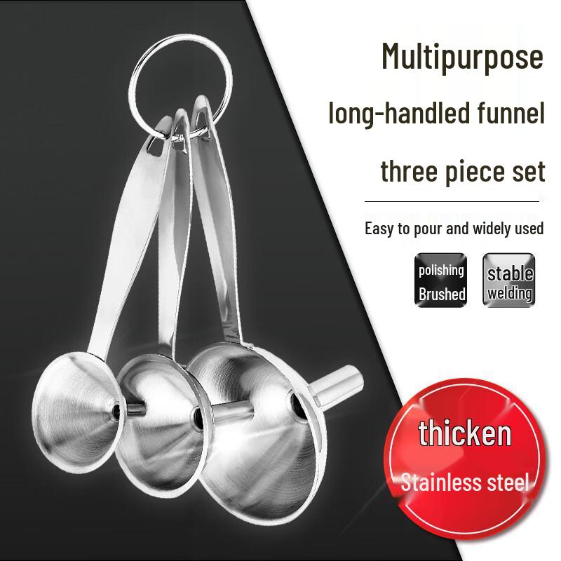 Mini Stainless Steel Funnel Set (3-Piece)