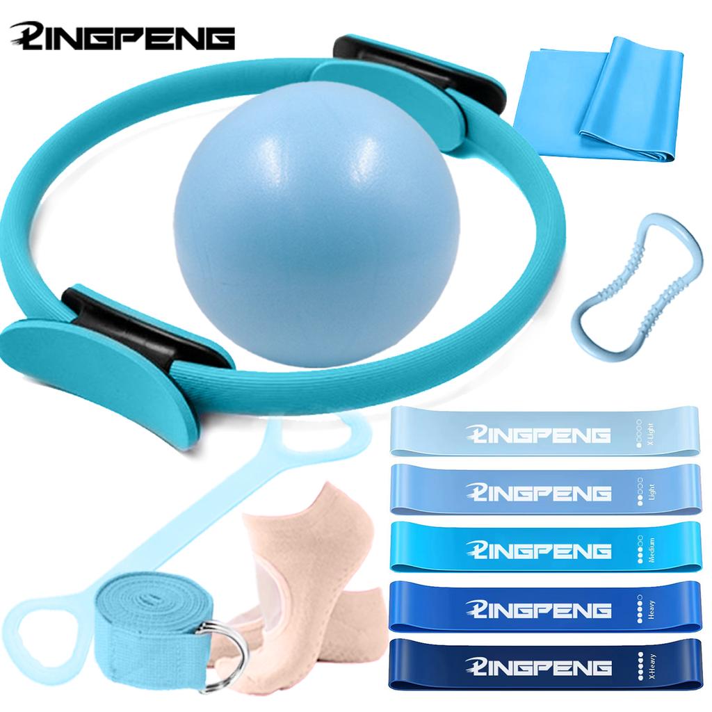 12Pcs Pilates Basic Set Fitness Ball Elastic Stretch Belt Back Shaping Muscle Training Fitness Yoga Equipment