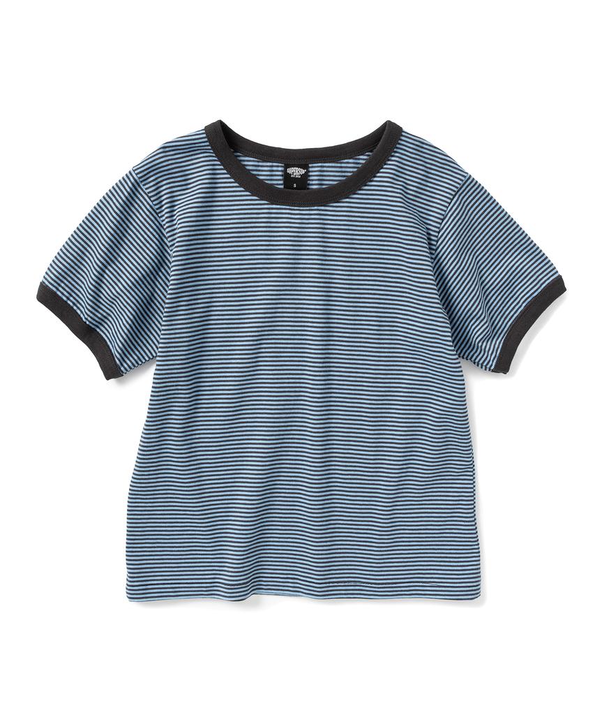 SUPERSUB Striped Ringer Short Sleeve T-Shirt - Blue