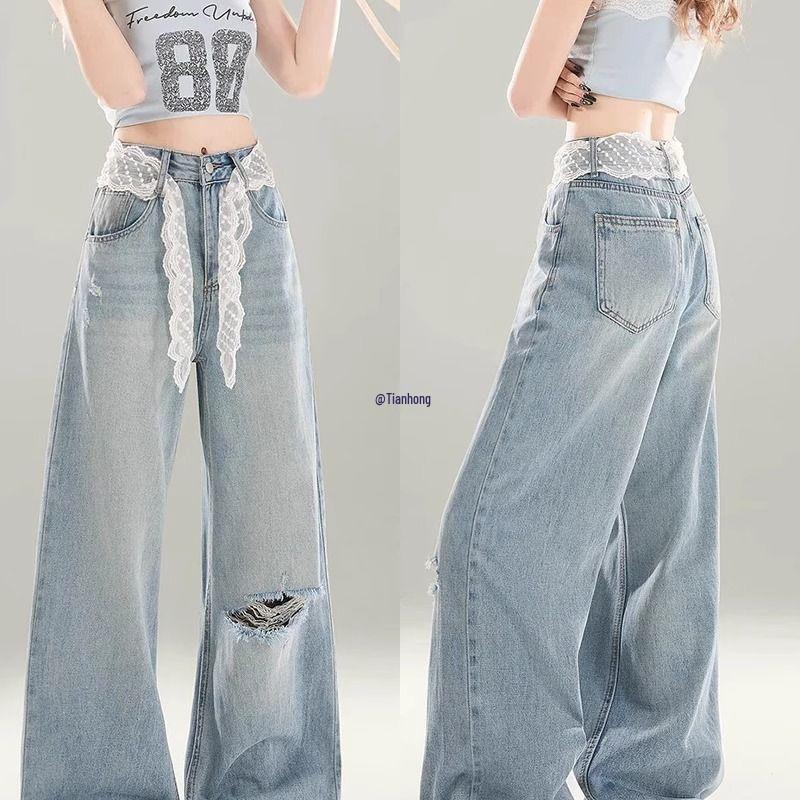 Koreańska Koronkowa Ozdoba Kokarda Szalik Pasek do Damskich Jeansów