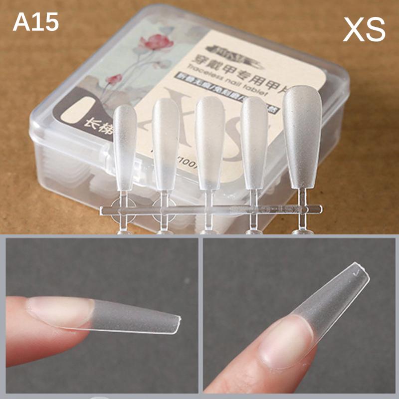 

100 шт./коробка Накладные ногти Накладные ногти Гроб Искусственные ногти Прозрачные типсы для наращивания Маникюрный инструмент A15