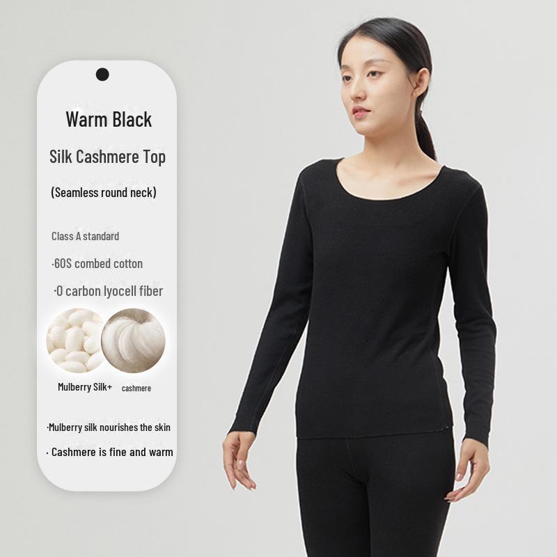 

Женский облегающий бесшовный термобелье из кашемира и шелка, а также бархата, на осень и зиму 2XL теплый черный