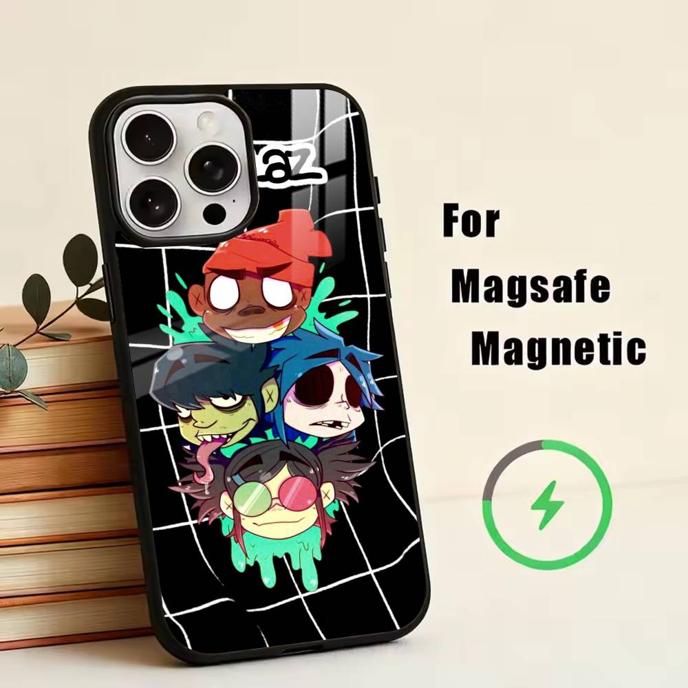 C-Gorillaz Anime Phone Case For iPhone17,16,15,14,13,12,11 Plus,Pro Magnetic with Magsafe Wireless Charging