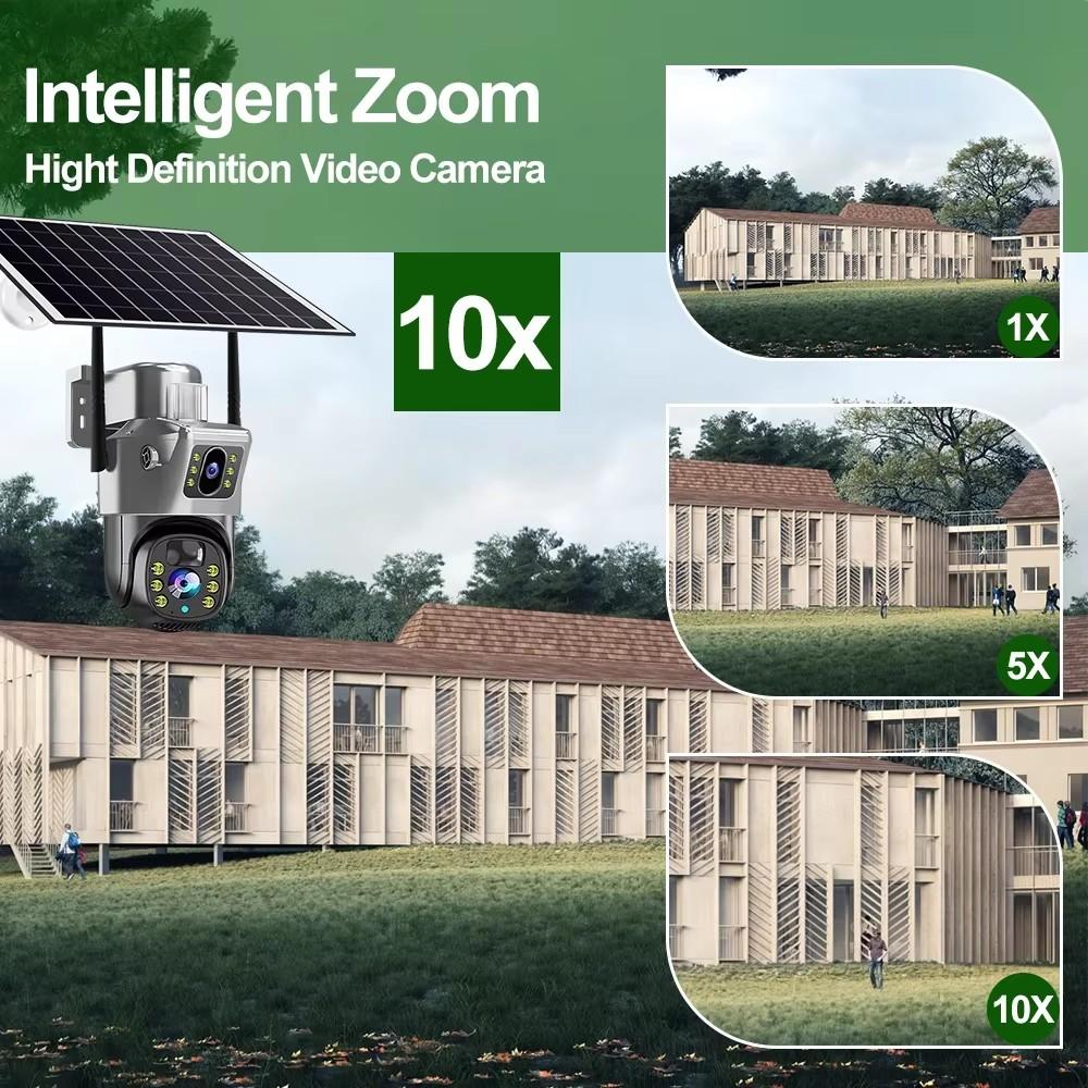 Outdoor Waterproof Solar Camera 4G/Wifi Home Full Color HD Remote Low Power Consumption Monitor with Night Vision