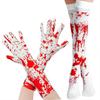 Sturdy Polyester Halloweens Prop Set Including Gloves Socks Apron for Horror Theme Parties