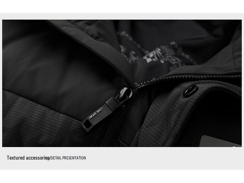Herren Winter 2025 Kapuzen-Kurzmantel mit Patchwork-Design, gefüllt mit dicker, warmer Entendaune (nicht abnehmbar)