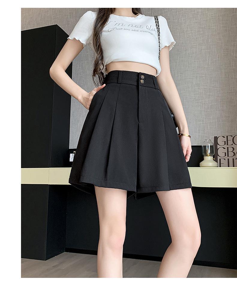 

Women s Black Pleated A-Line Skirt Shorts - Summer 2026 Collection XS чёрный