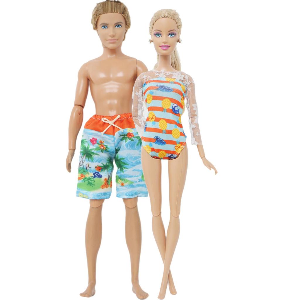 2 Sets Couple Swuimsuits for Ken for 30cm Dolls Doll Accessories Bikini Shorts 1/6 30cm Dolls House Toys(NO DOLLS)