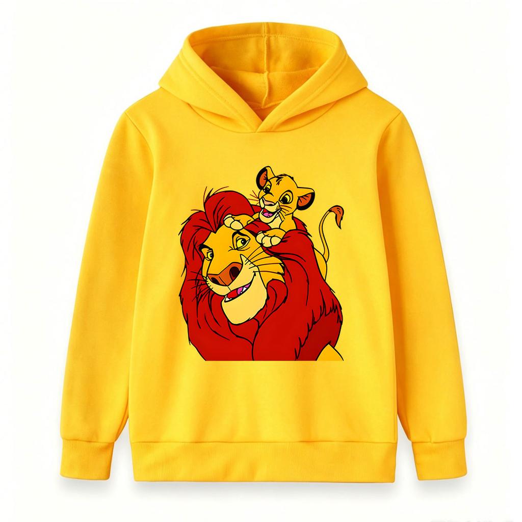 Kids Boys Girls Hooded Sweatshirt, Cute Father Son Lion Print Pullover Hoodie, Casual Long Sleeve Soft Warm Tops for Children Daily Wear