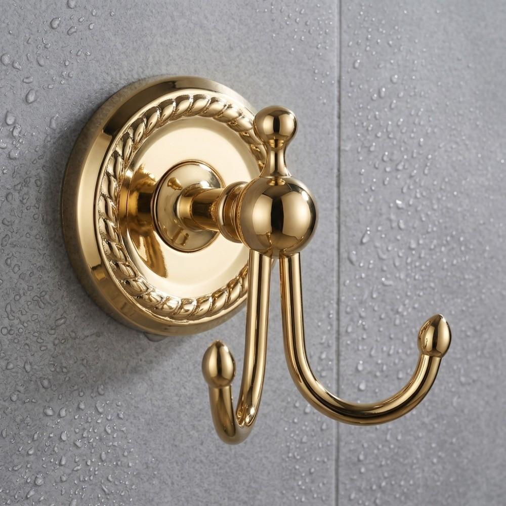 Durable Robe Hook Golden Towel Hook Retro Style Coat Hook Bathroom Bedroom Entryway
