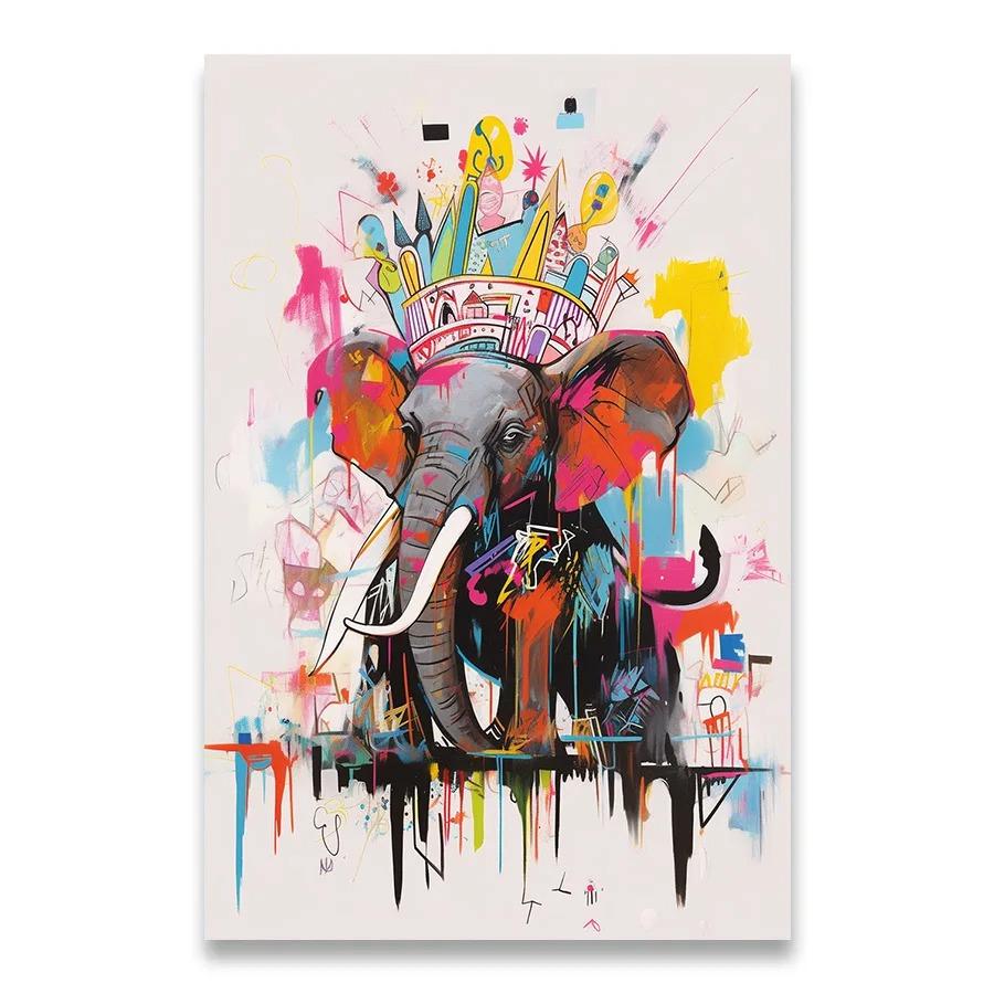 Canvas Painting Home Decorations Colouring Room Decor Animation Decoration Wall Decororation Doodle Lions Elephants Anime Sketch