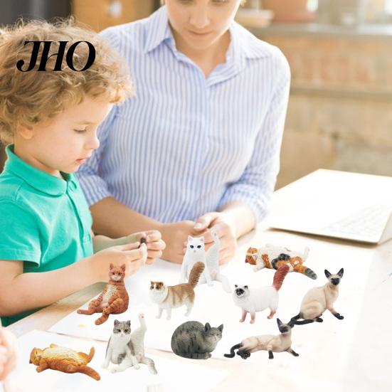 Car Decoration Simulation Cat Figurine PVC Solid Kitten Model Realistic Miniature Animal Figure Cute Desktop Ornament Home Cat-themed Cake Toppers